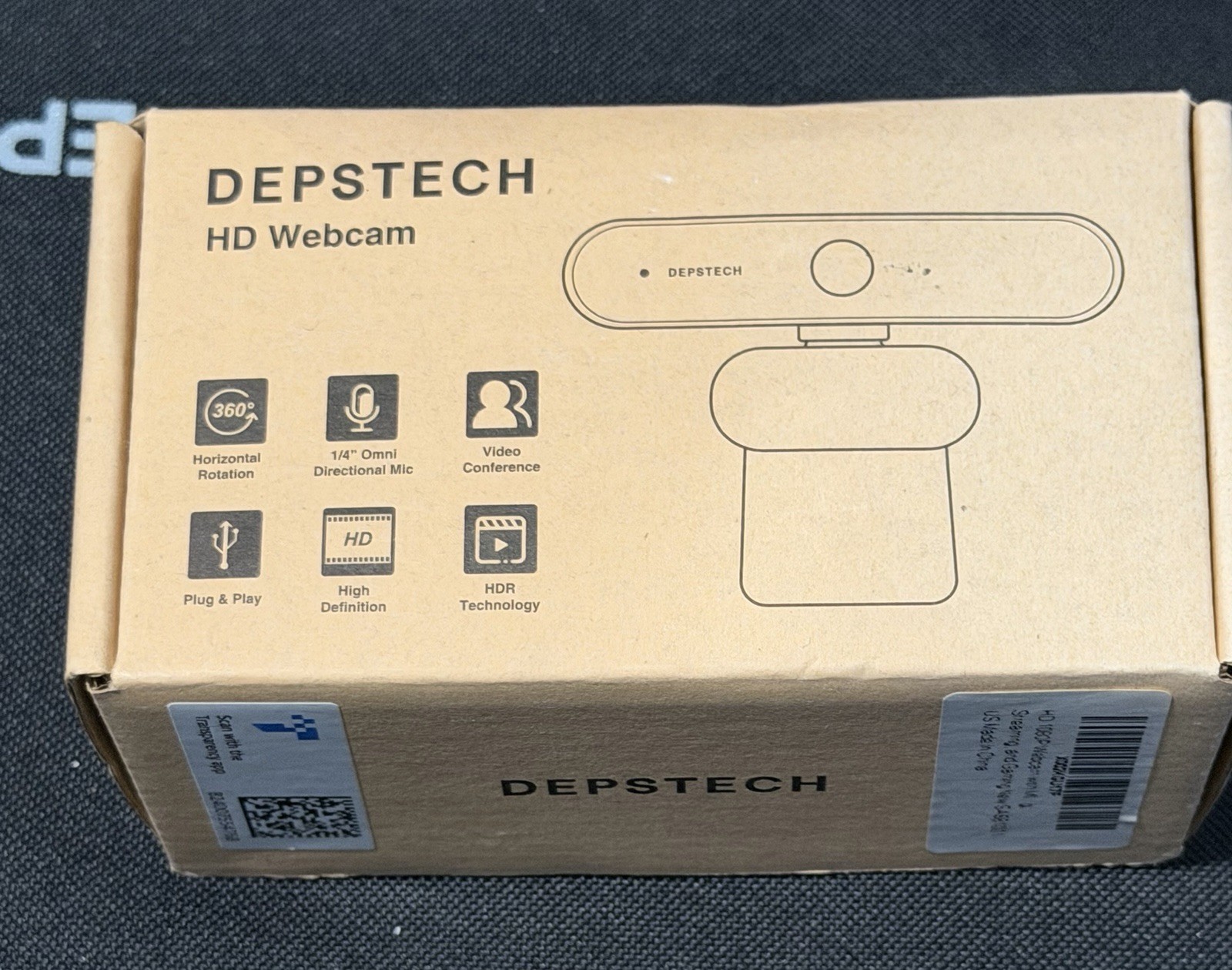 DEPSTECH Webcam with Microphone, 1080P HD Webcam with Auto Light Correction.