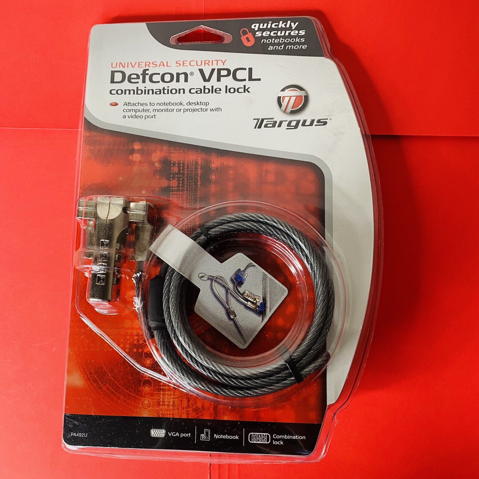 Computer Cable Lock Targus DEFCON VPCL Video Port Combination New In Box Sealed