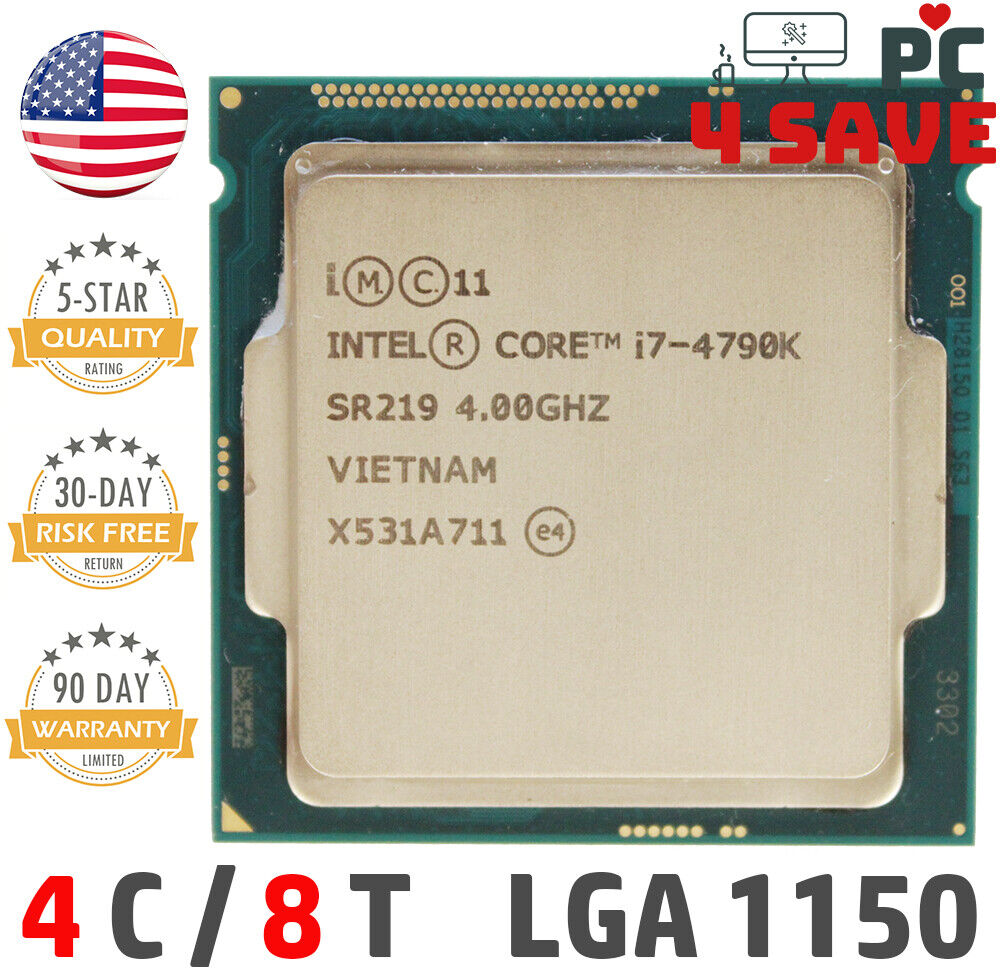 Intel Core i7-4790K Unlocked SR219 4.0GHz (Up to 4.4GHz) 8MB LGA1150 Desktop CPU