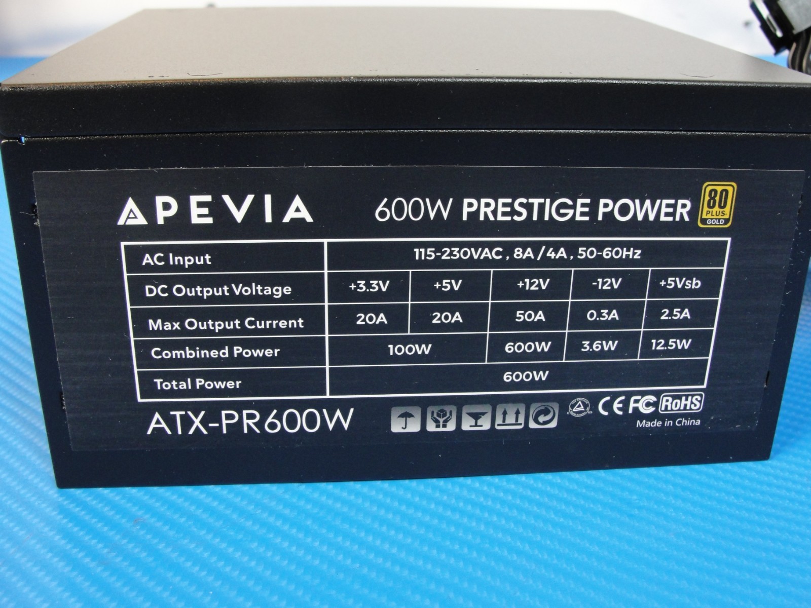 Apevia Prestige Series ATX-PR600W 80 Plus Gold Power Supply 600W Active PFC ATX