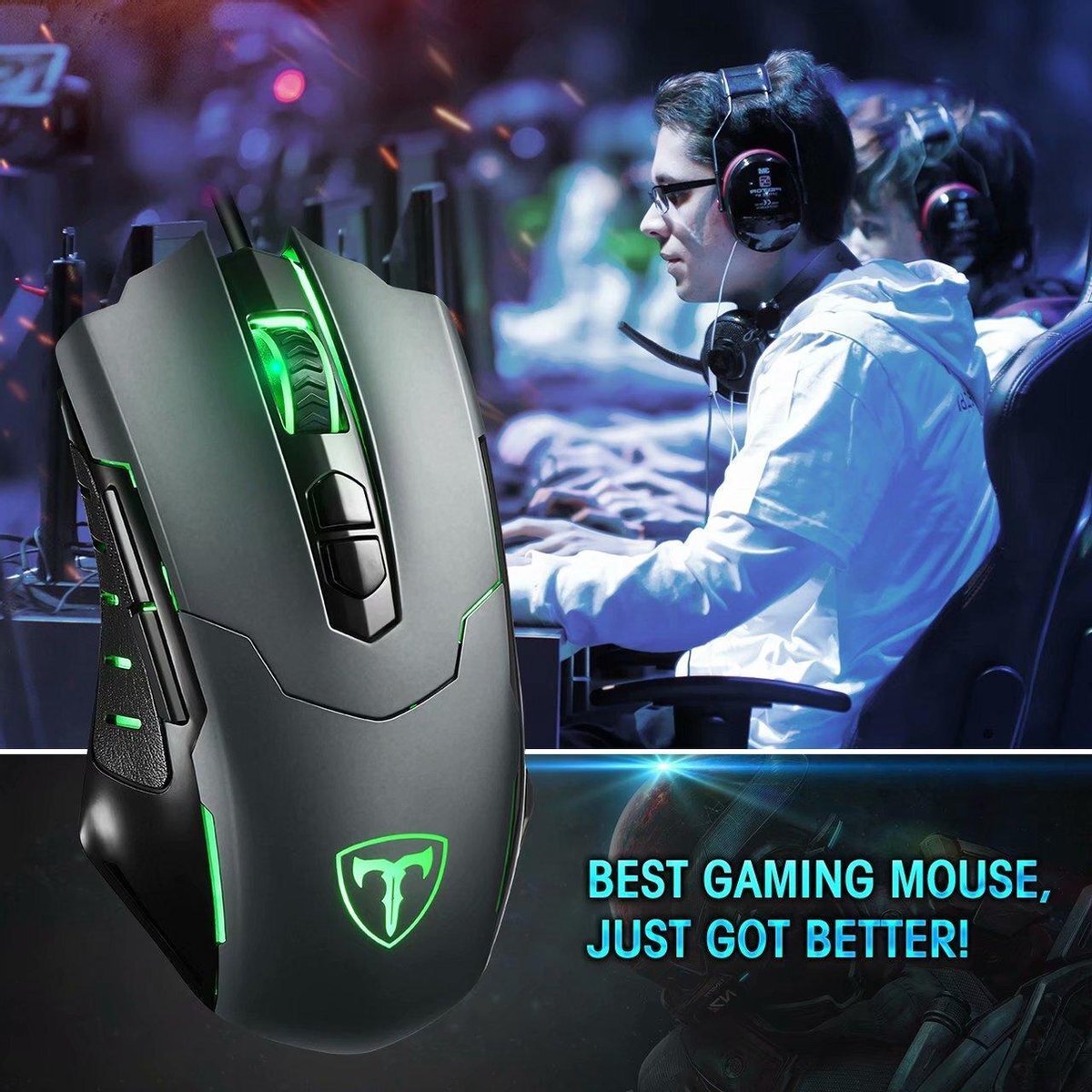 Gamer Mouse Wired Optical USB Gaming LED 7200 DPI PC Computer Mac