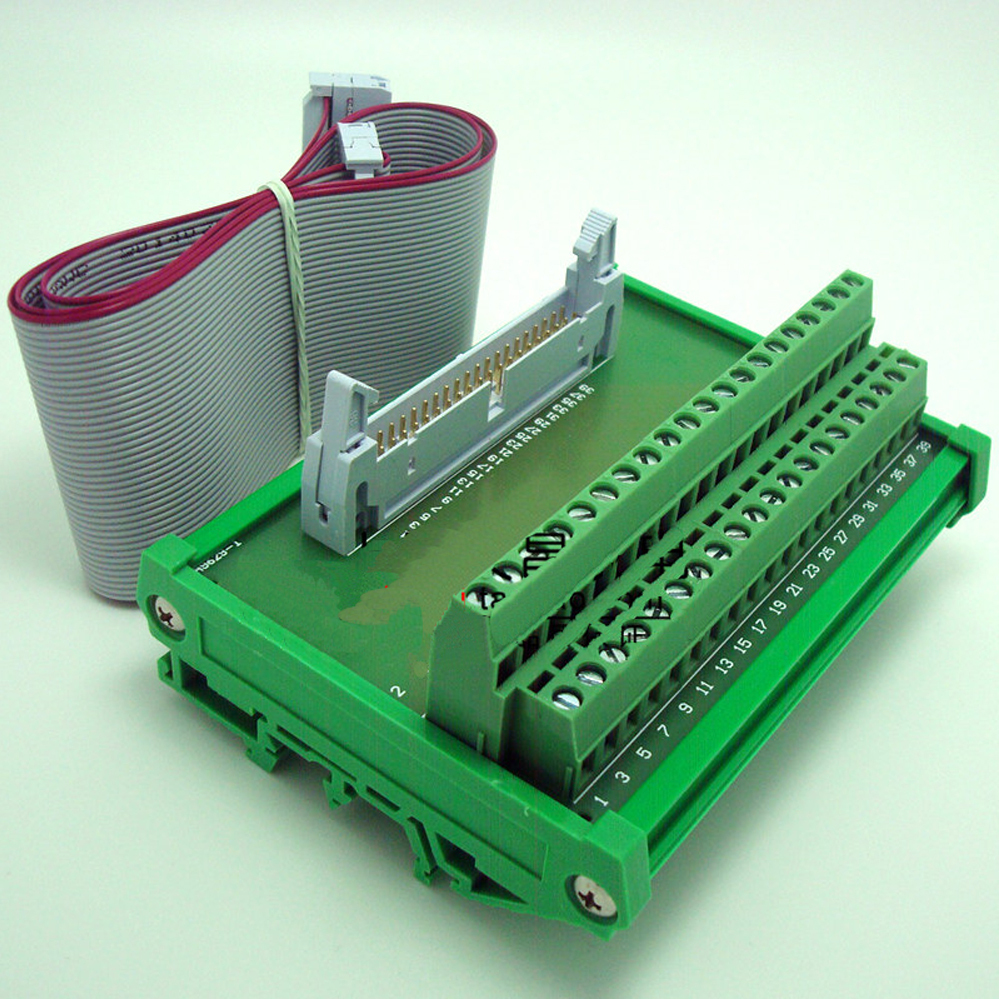 IDC40P 40 Pin Connectors Interface Module DIN Rail Terminal Blocks 0.5M Cable