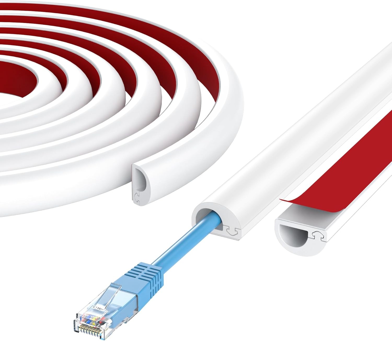 Wall Cord Hider, Self Adhesive Silicone Cord Covers for Wires On Wall, Cord 78"