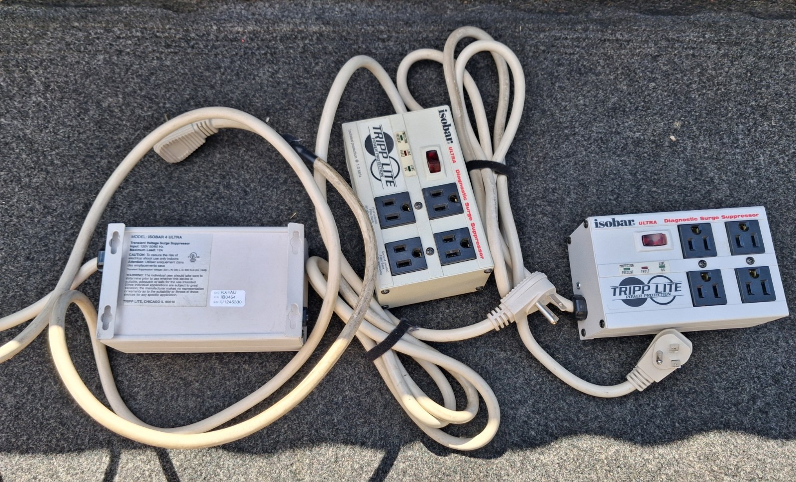 3 Used Isobar 4-Outlet Surge Protectors Model# SOBAR4ultra Premium Power Quality