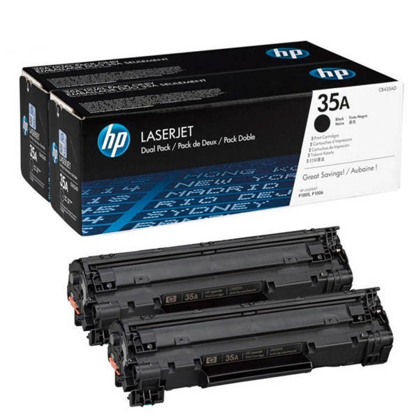 CB435AD/CB435D Original OEM HP 35A Toner Cartridge, Black 2Pk Genuine Sealed
