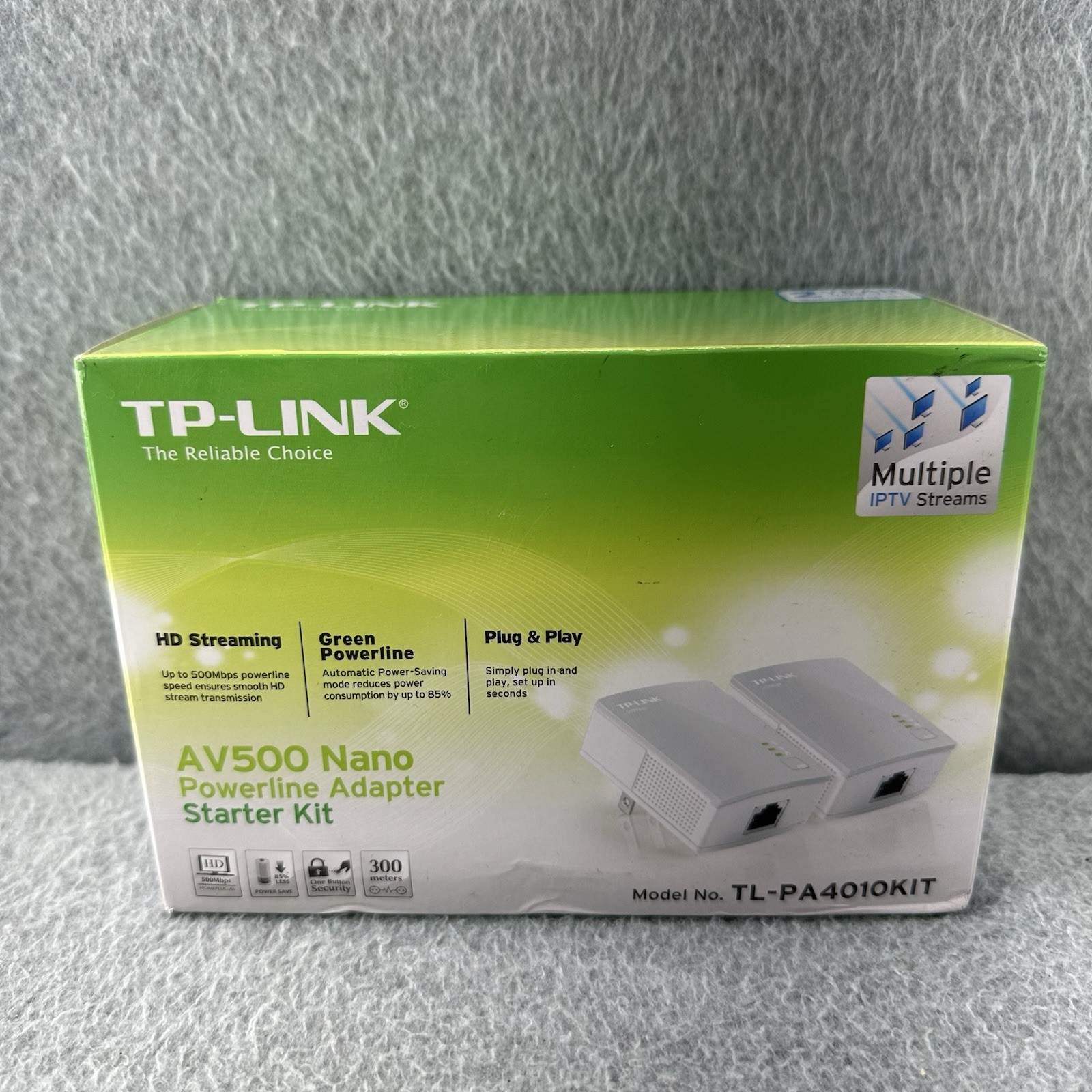 TP-Link AV600 Powerline Ethernet Adapter Starter Kit (TL-PA4010 KIT) Brand New