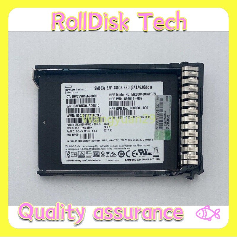 NEW HPE/Samsung 2.5" 480GB SATA 6G G10 Server SSD Replace 872344-B21 872518-001