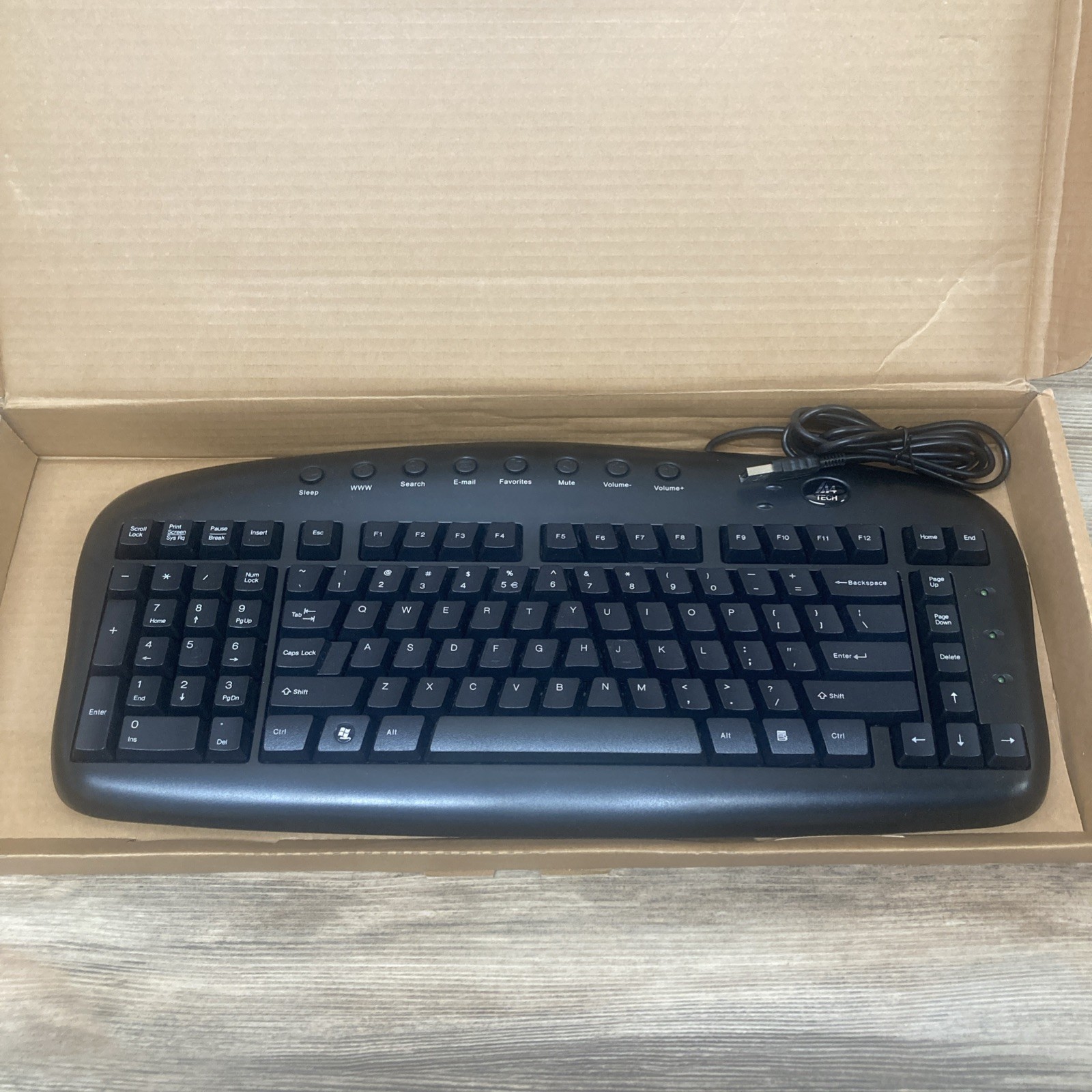 LEFT HAND Keyboard Ergonomic Black Wired, A4Tech Model: KSB-29 No Original Box
