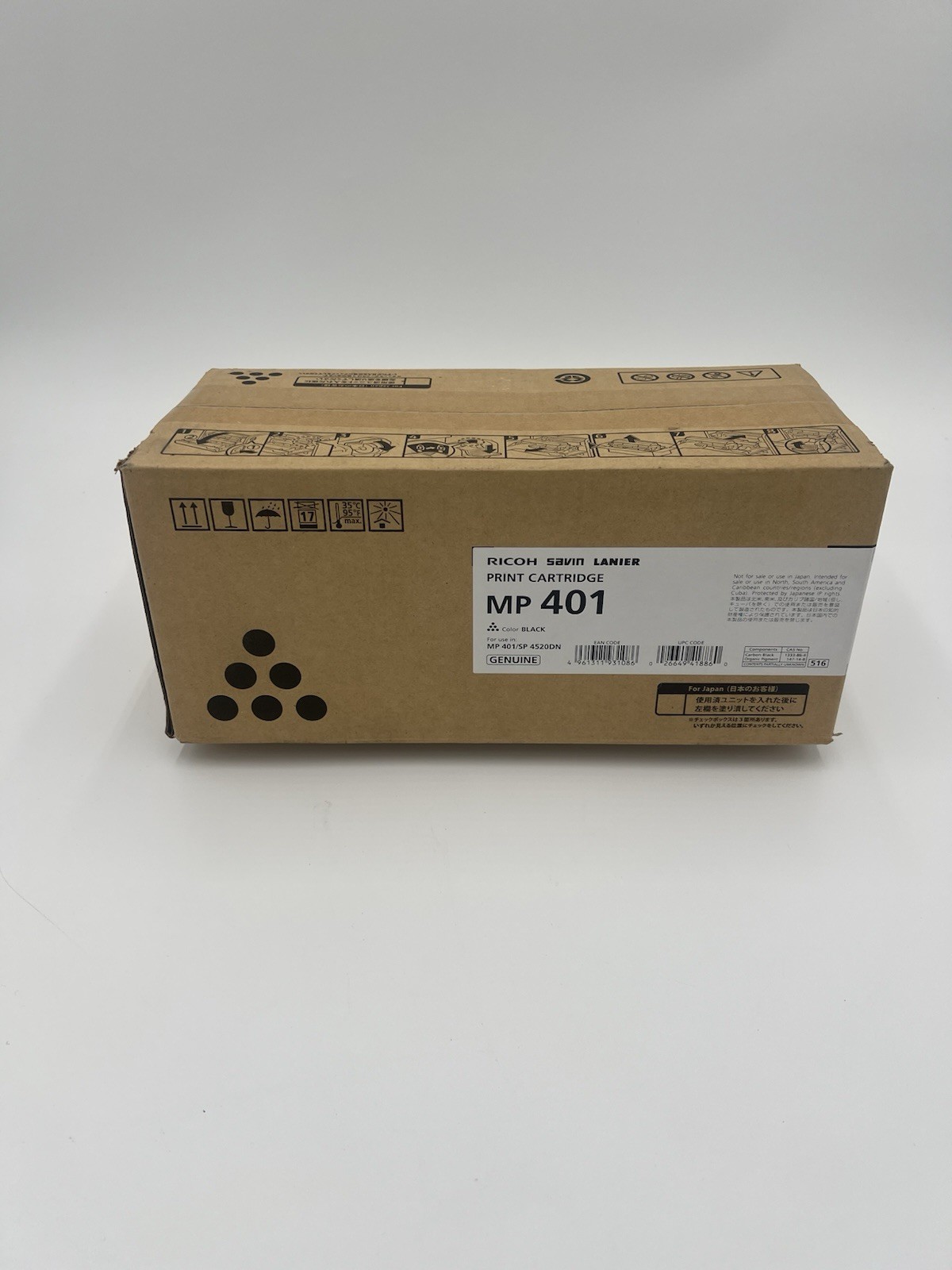 Genuine Ricoh 841886 MP 401 Black Toner Cartridge Ricoh/Lanier/Savin MP 401
