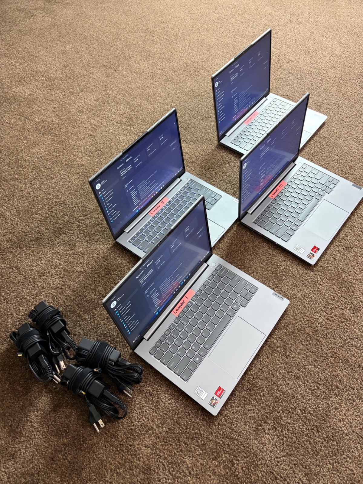 LOT OF 4 Lenovo ThinkBook 14 G7 ARP (AMD Ryzen 5 7535HS, 512GB SSD, 16GB RAM)