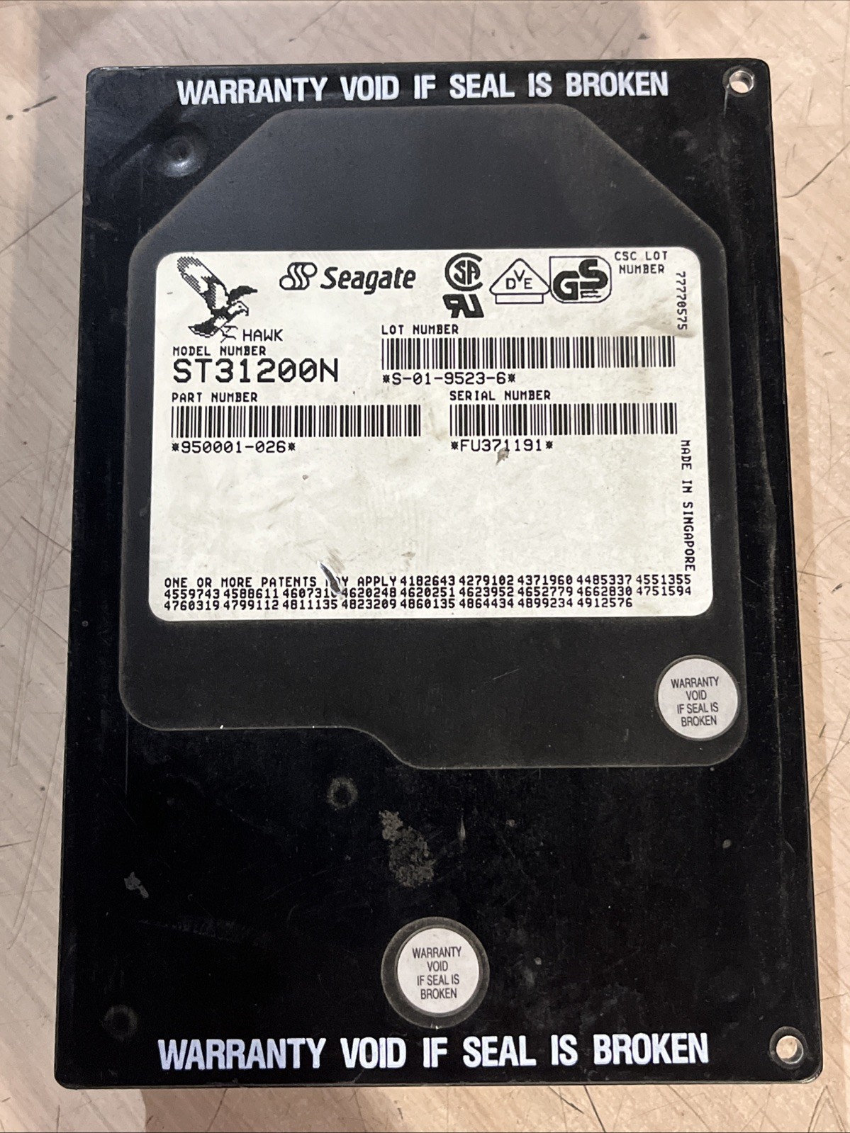 SEAGATE HAWK ST31200N 1.25 GB 5400 RPM 9.3MS HARD DRIVE FOR AMIGA A4000T