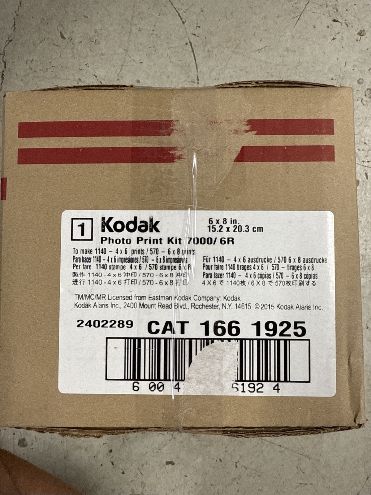 Kodak 7000 Photo Print Kit 1140 6x8  Prints (6R) Cat # 1661925