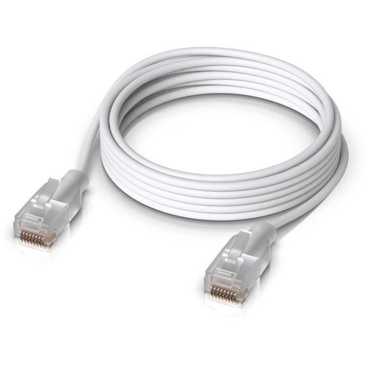 Ubiquiti UniFi Etherlighting Cat6 Patch Cable 2m 6.6ft White 10GbE PoE++