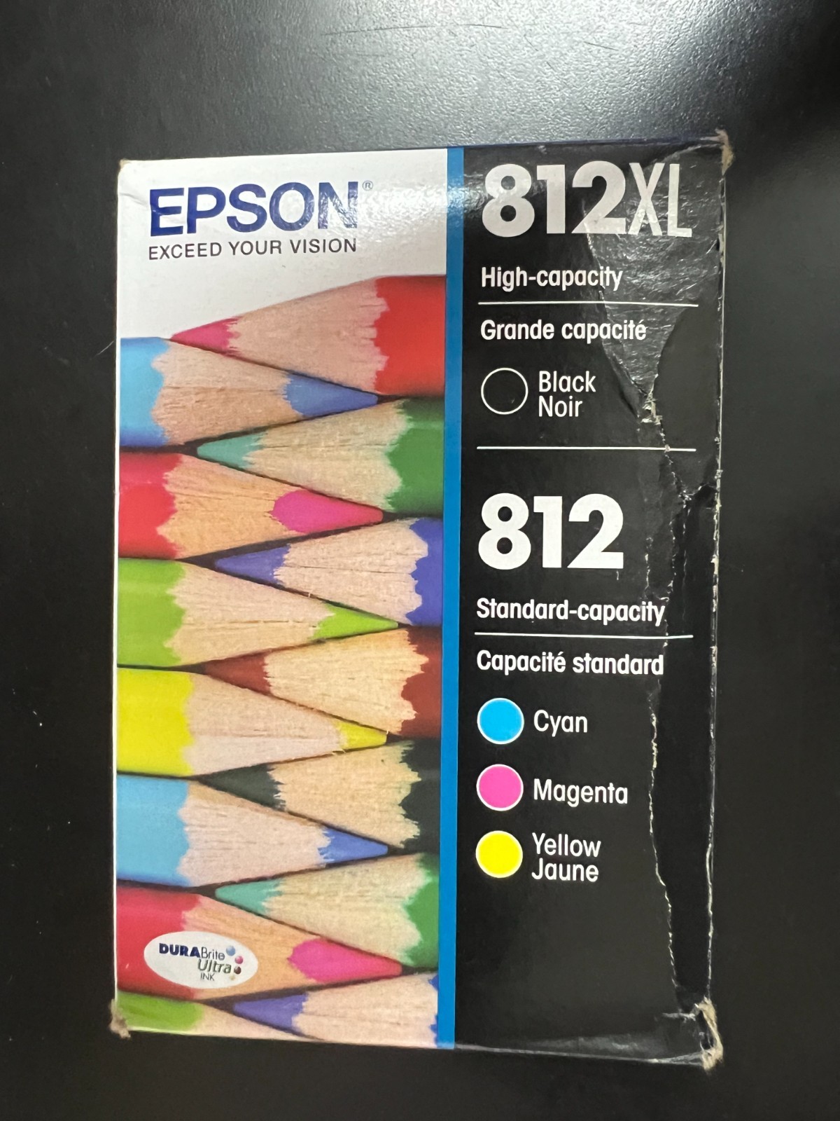 Epson T812XL/T812 Black High Yield & Cyan/Magenta/Yellow Standard Ink 8869/OB