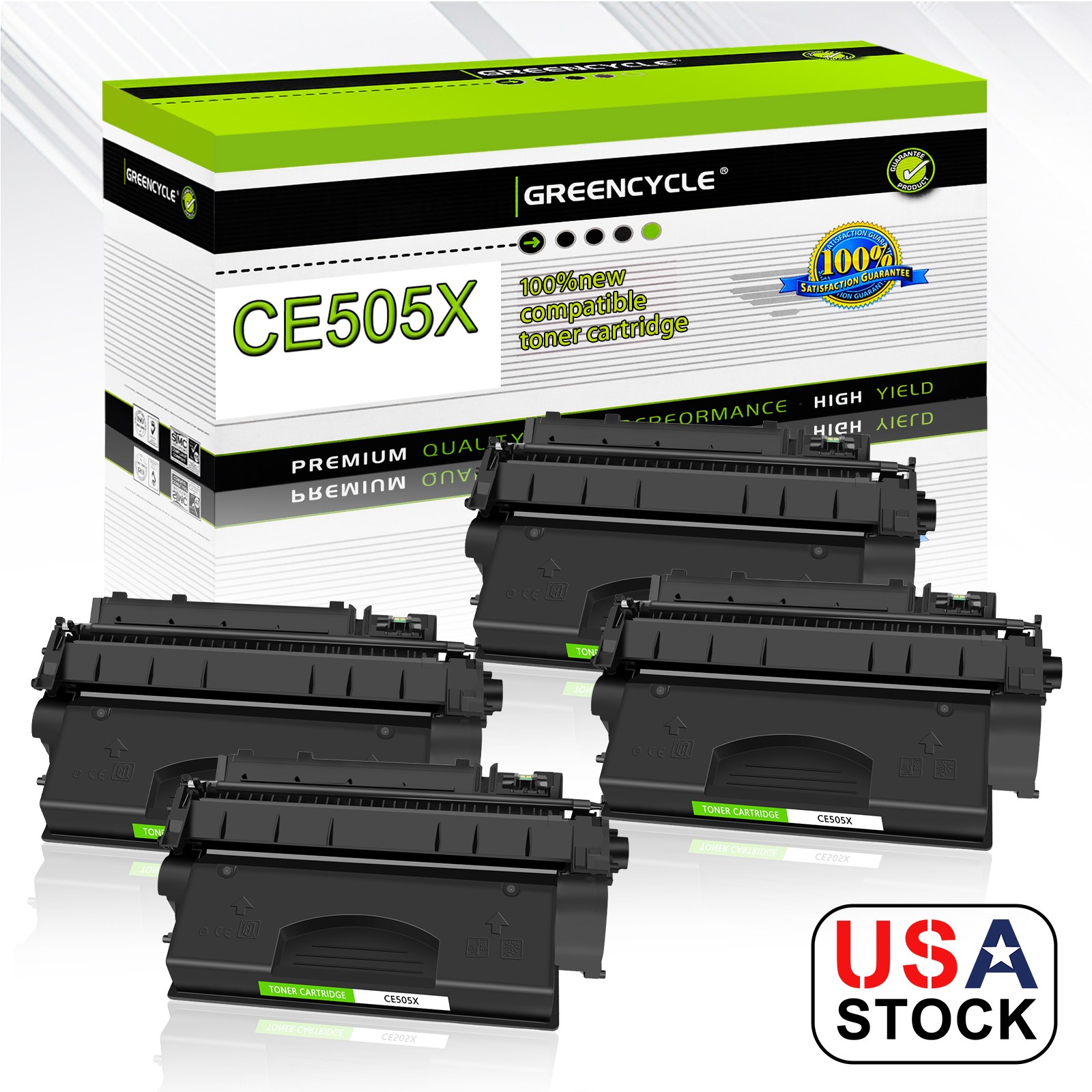 4 Pack High Yield Black CE505X 05X Toner for HP Laserjet P2055x P2055dn P2055d