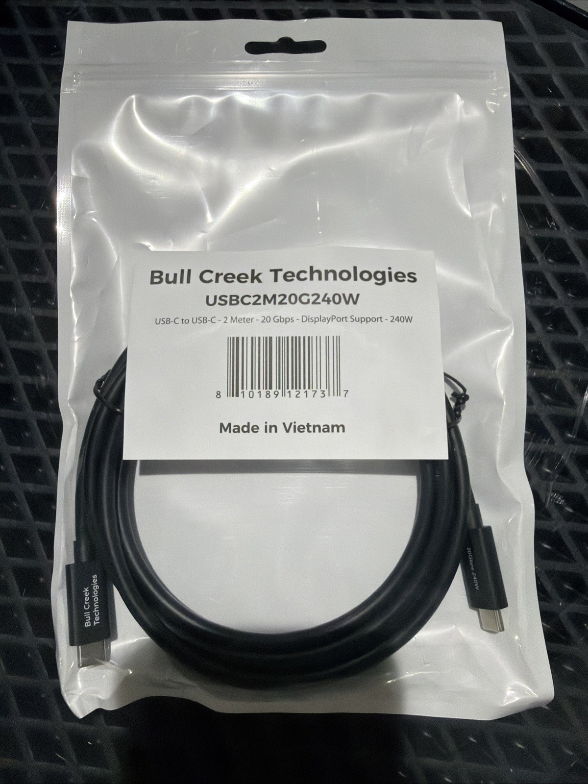 USB-C to USB-C Cable 2 Meter 240W 20Gbps with DisplayPort Alt Mode High-Power