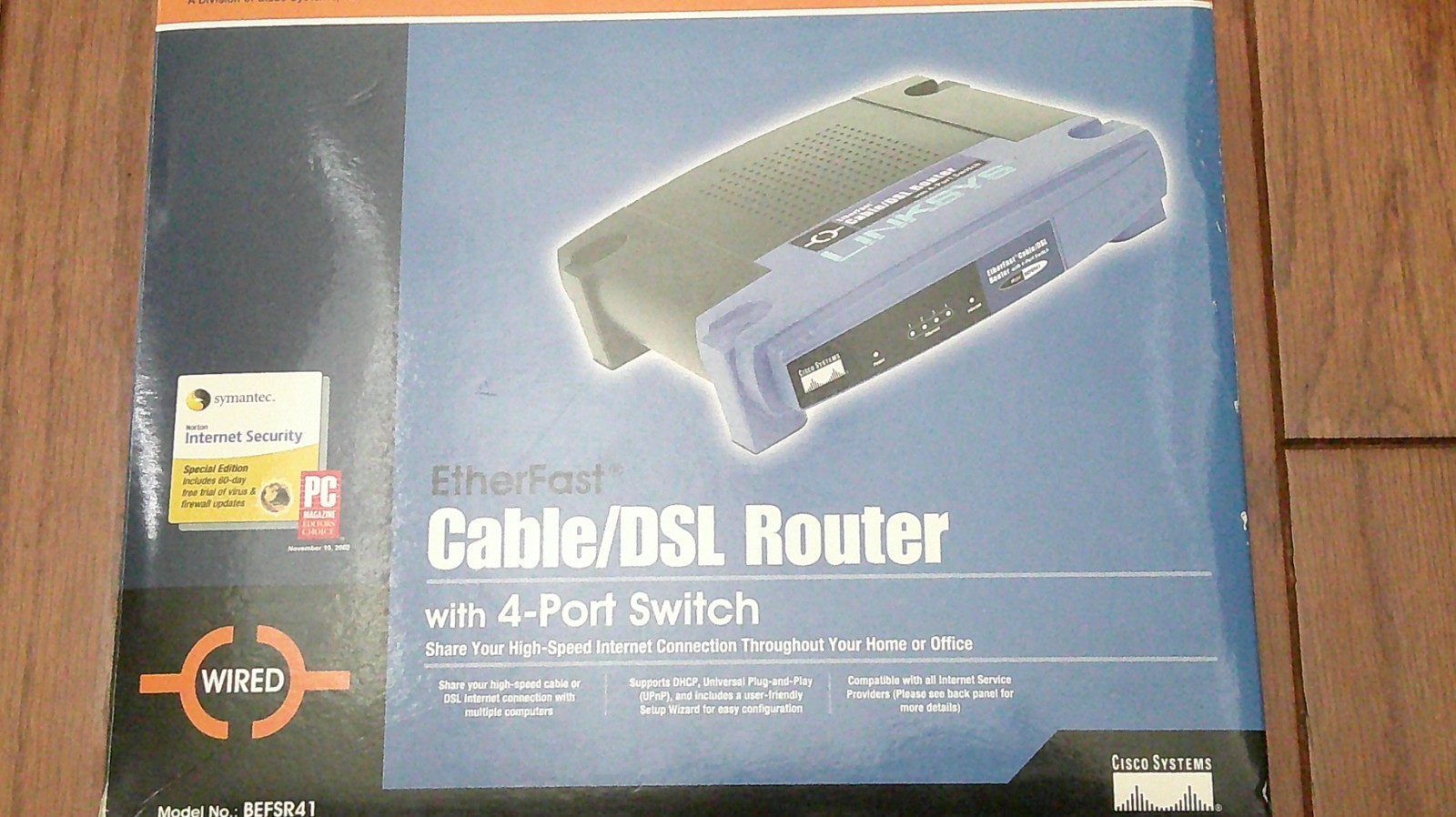 Linksys Etherfast Cable/DSL Router With 4 Port Switch Wired Model BEFSR41
