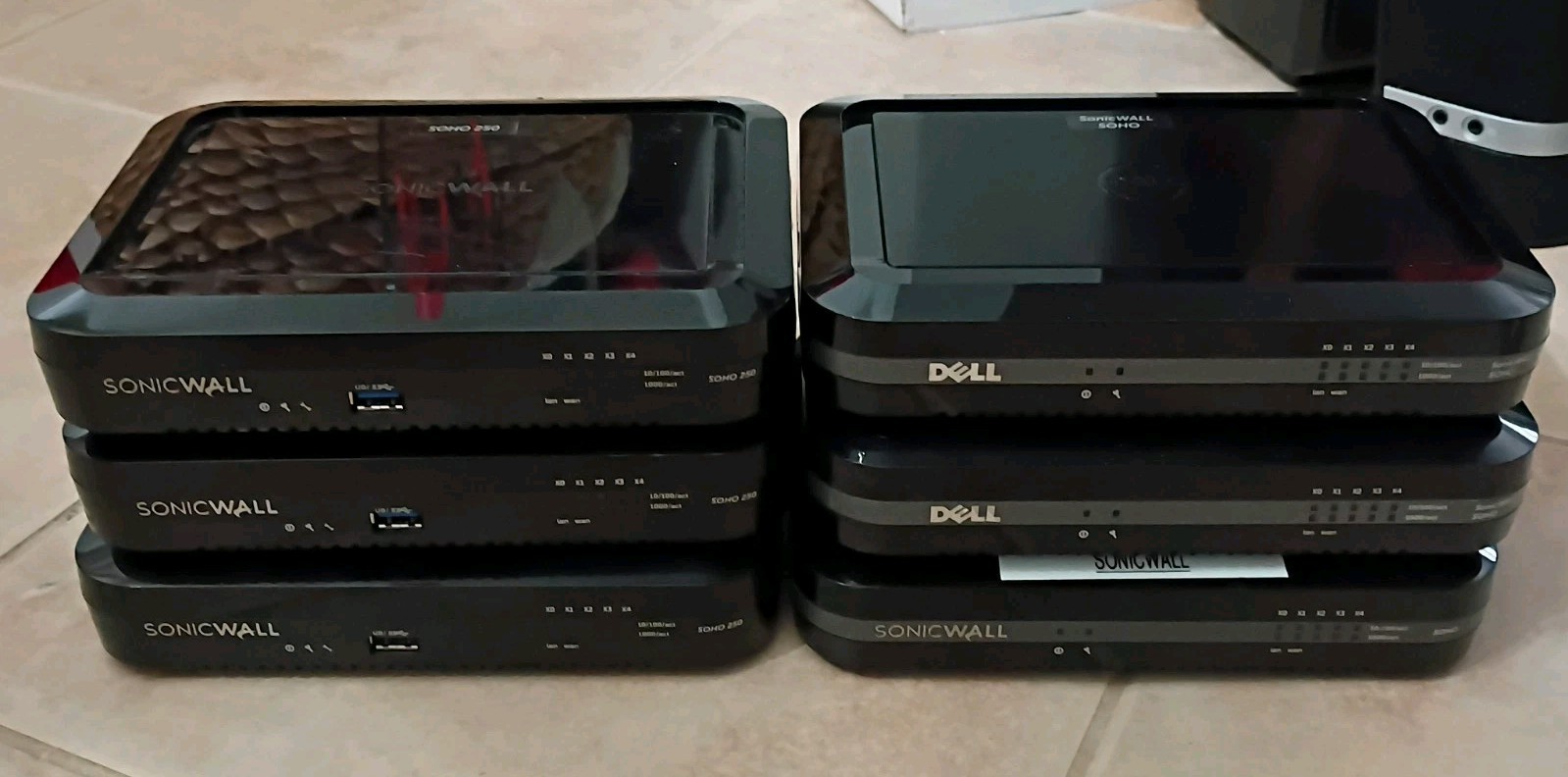 Lot of 6 SonicWall Dell Soho 250 & APL31-0B9 Firewall Router Appliance