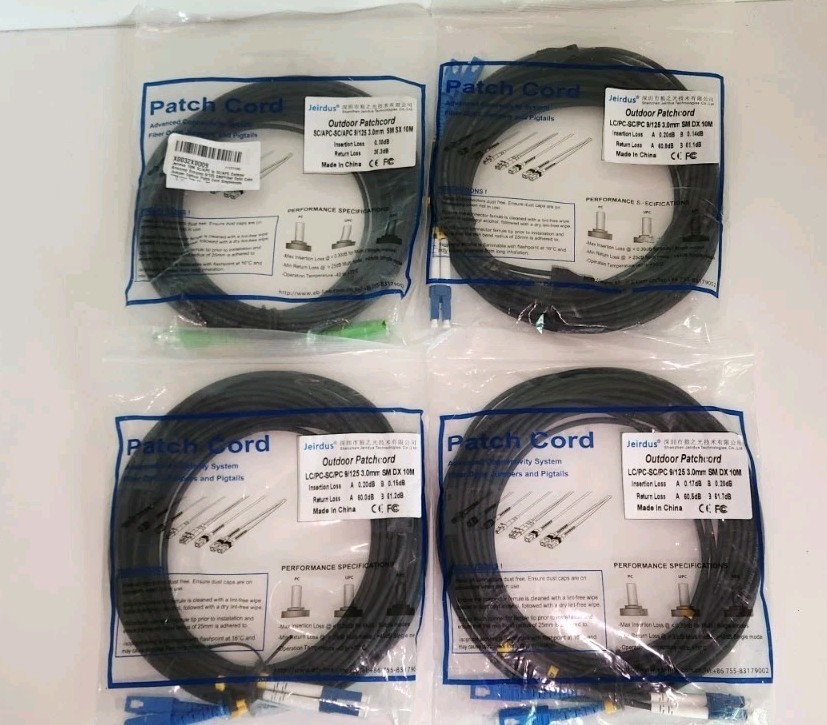 Lot Of 4 Various (See Pics) Jeirdus Outdoor Patchcord 10M NEW 