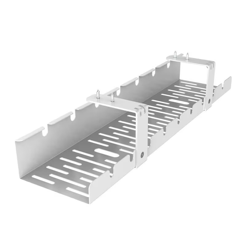 Flexispot CMP502-W Under Desk Cable Management Tray Steel Screw Mount WHITE NEW