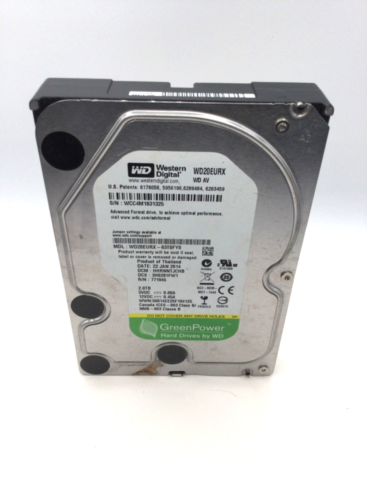 Western Digital 2TB WD20EURX-63T0FY0 WD AV GreenPower 3.5 SATA Hard Drive Tested