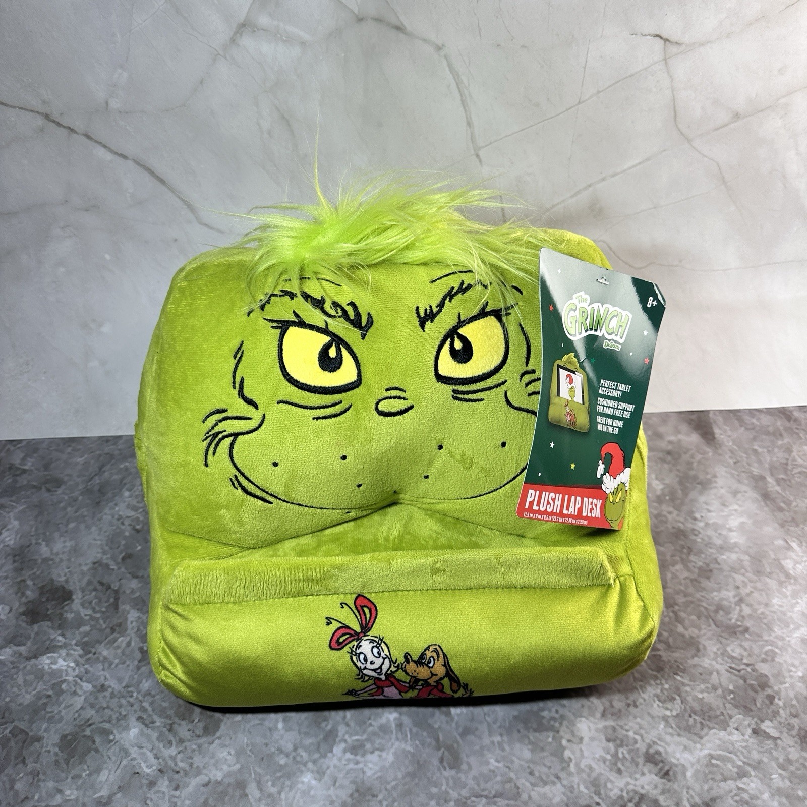 The Grinch Dr. Seuss Plush Lap Desk - Christmas Gift, Green - 3 Pockets NEW