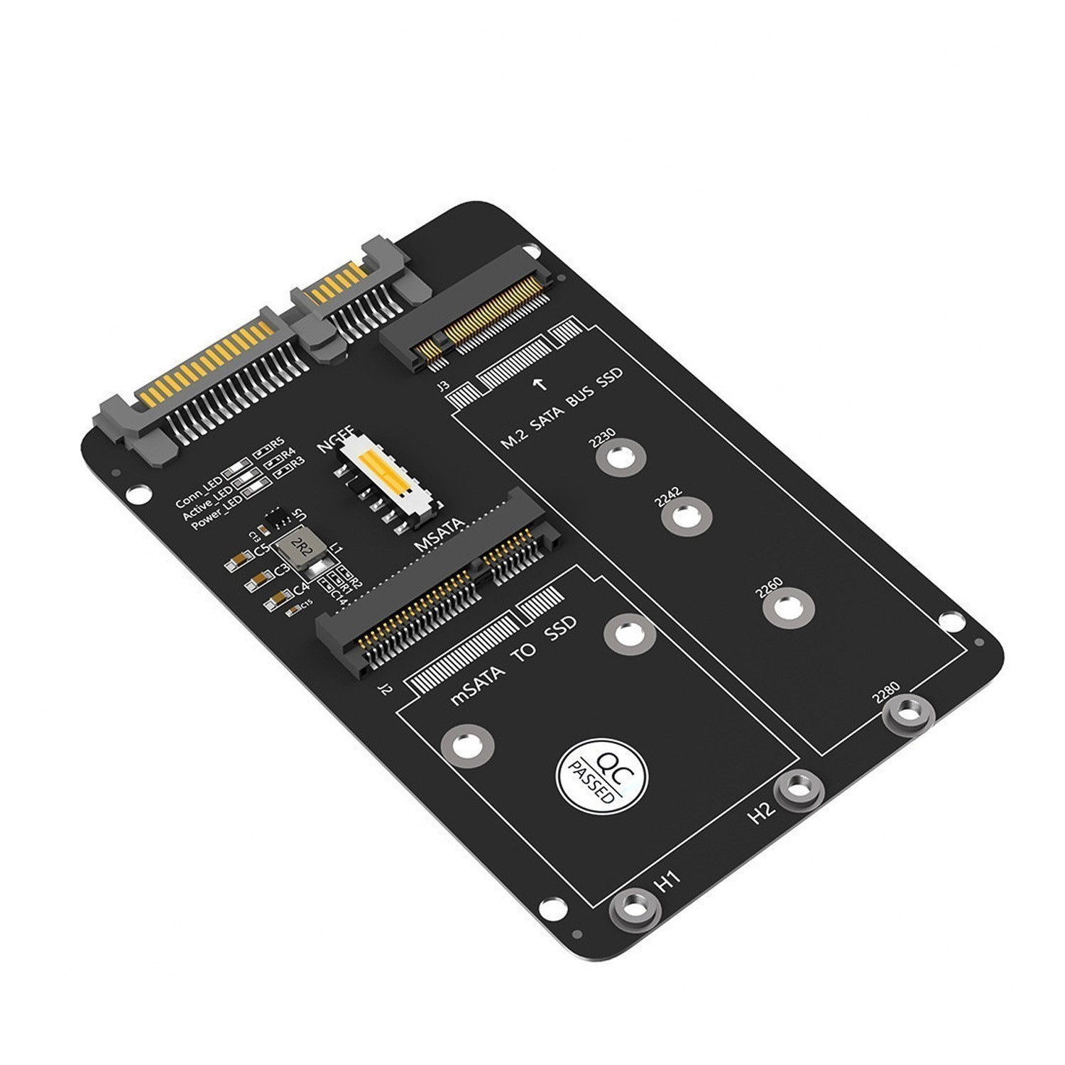 2.5 Inch SATA III to M.2 NGFF mSATA SSD Adapter Converter 6Gbps Plug and Play