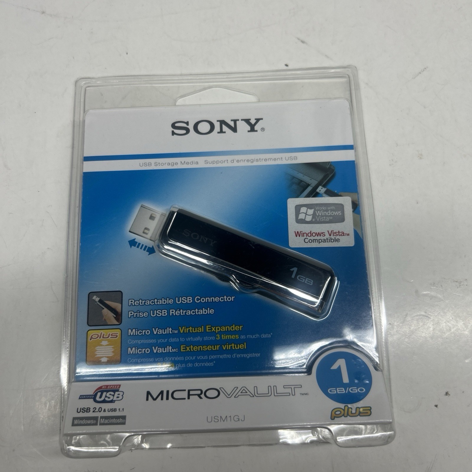 SONY MICROVAULT 1GB USB 2.0 FLASH DRIVE, USM1GJ - NEW/SEALED MINT