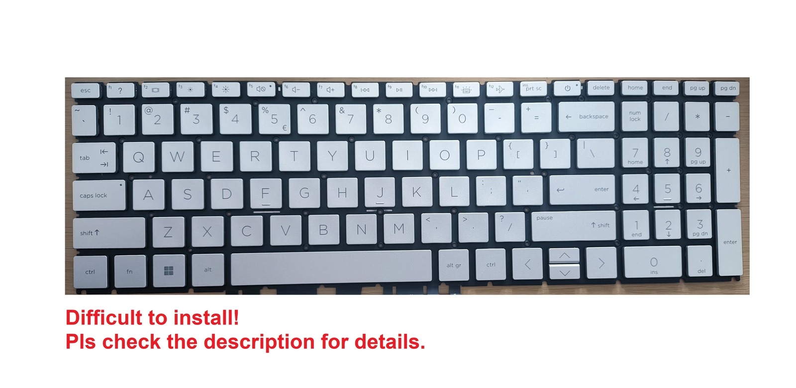 New US Silver Backlit Keyboard for HP 17-cn0053cl