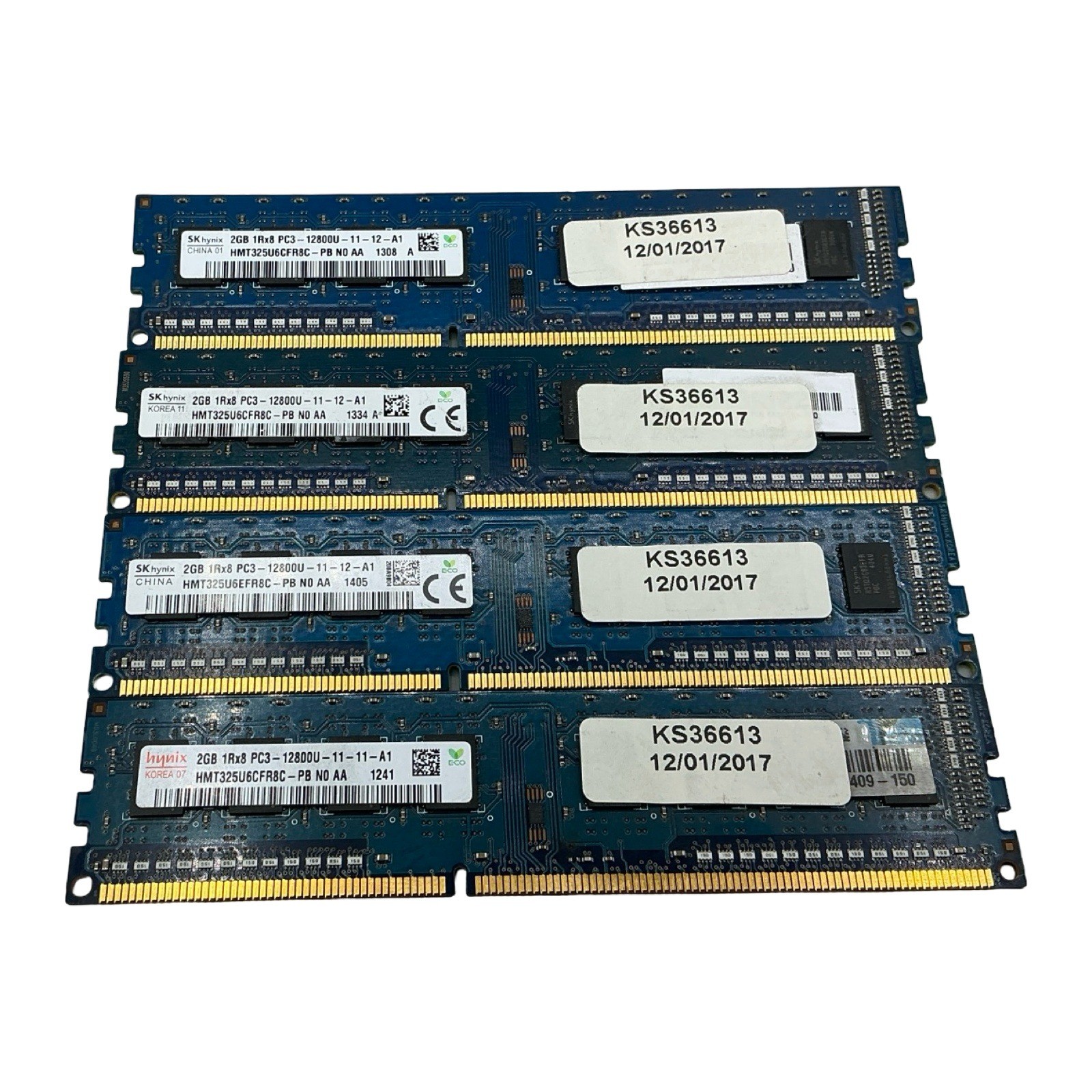 SK Hynix 8GB Kit 4x 2GB DDR3 1600MHz PC3-12800U Desktop RAM HMT325U6CFR8C-PB