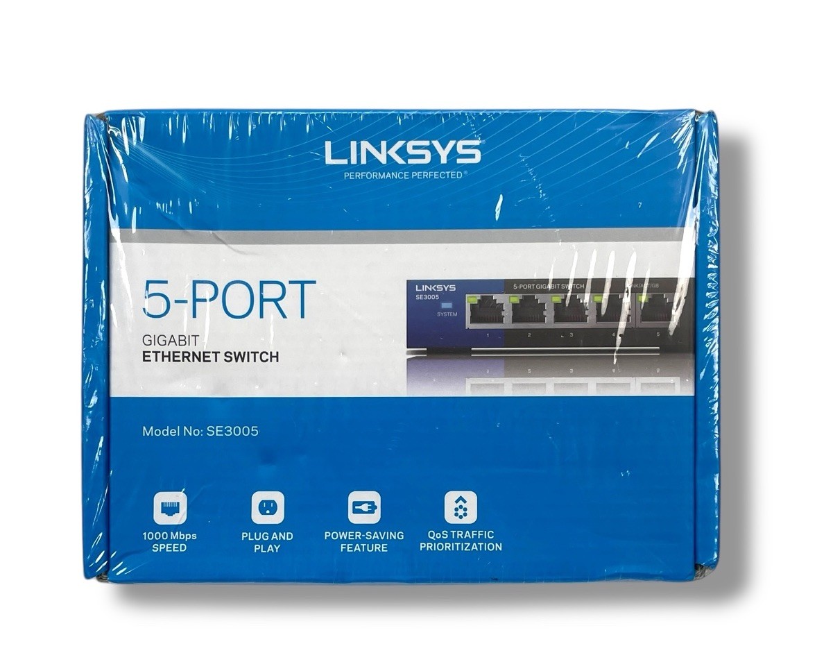 Linksys SE3005 5-port Gigabit Ethernet Switch NEW (factory sealed)