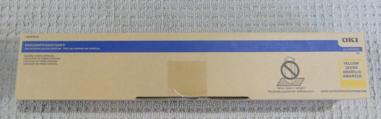 Genuine OKI 45643505 Yellow Toner for ES9465 MFP / ES9475 MFP New Sealed Box