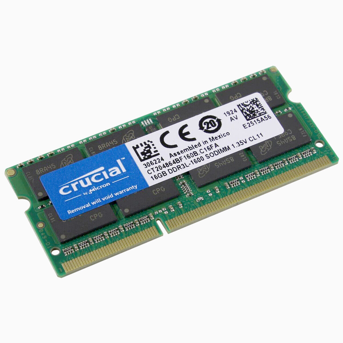 Crucial 16GB 1600MHz DDR3L SODIMM RAM Memory for Thinkpad X250 5TH GEN I3/I5/I7