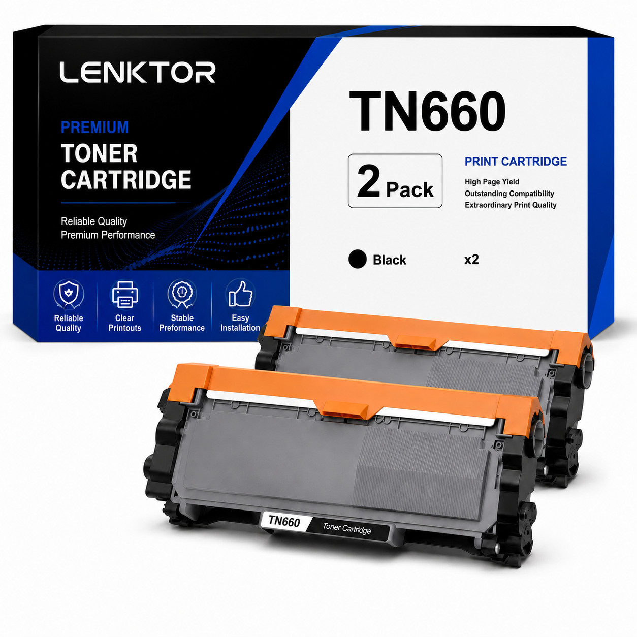 TN660 2PK 2BK Toner Cartridge for DCP-L2520DW DCP-L2540DW HL-L2340DW HL-L2360DW 