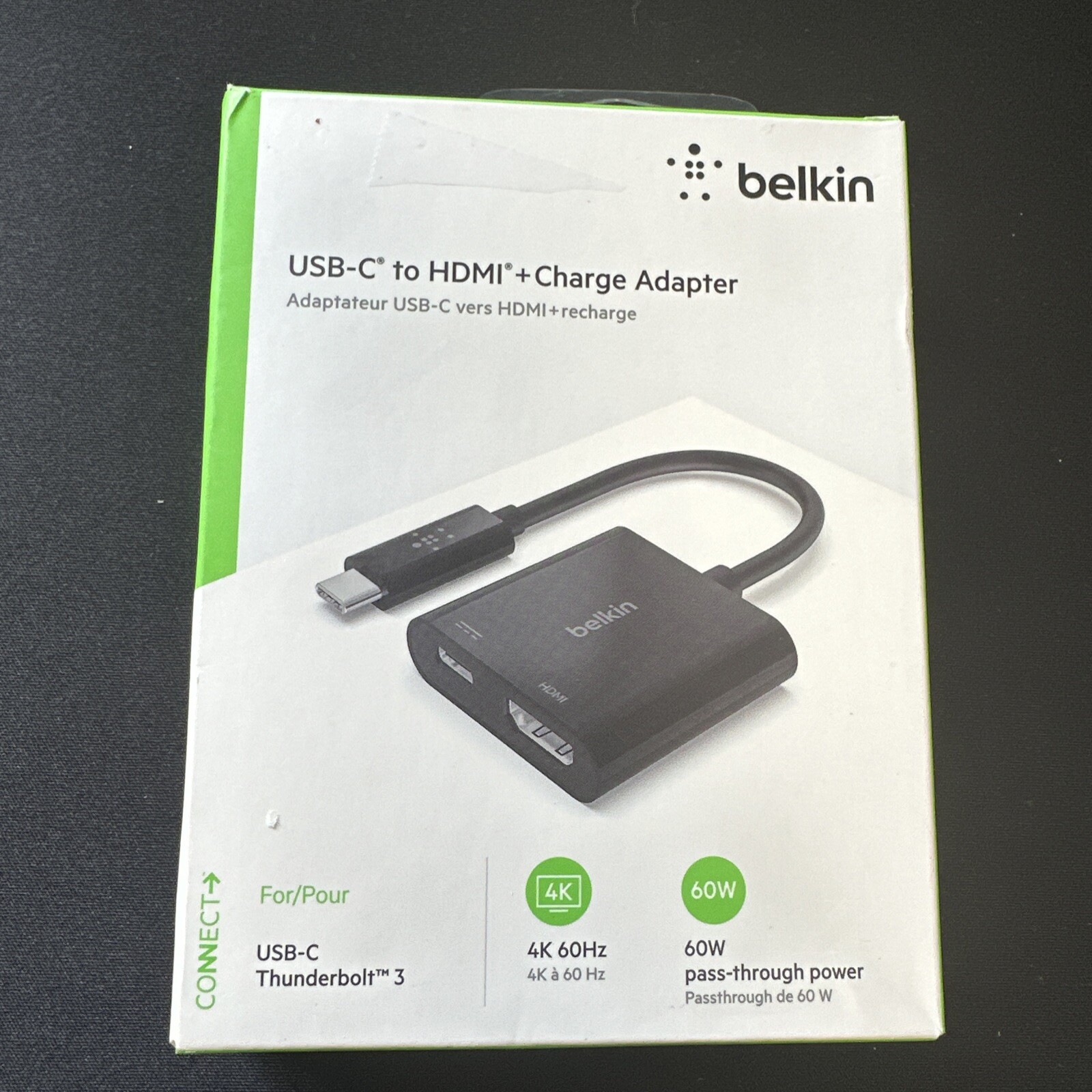 Belkin Genuine OEM USB-C to HDMI Adapter + 60W Charger (AVC002) Open Box
