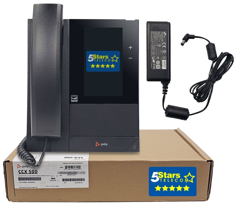 Poly CCX 500 IP Phone - Open SIP w/Power Supply (2200-49720-001) Brand New