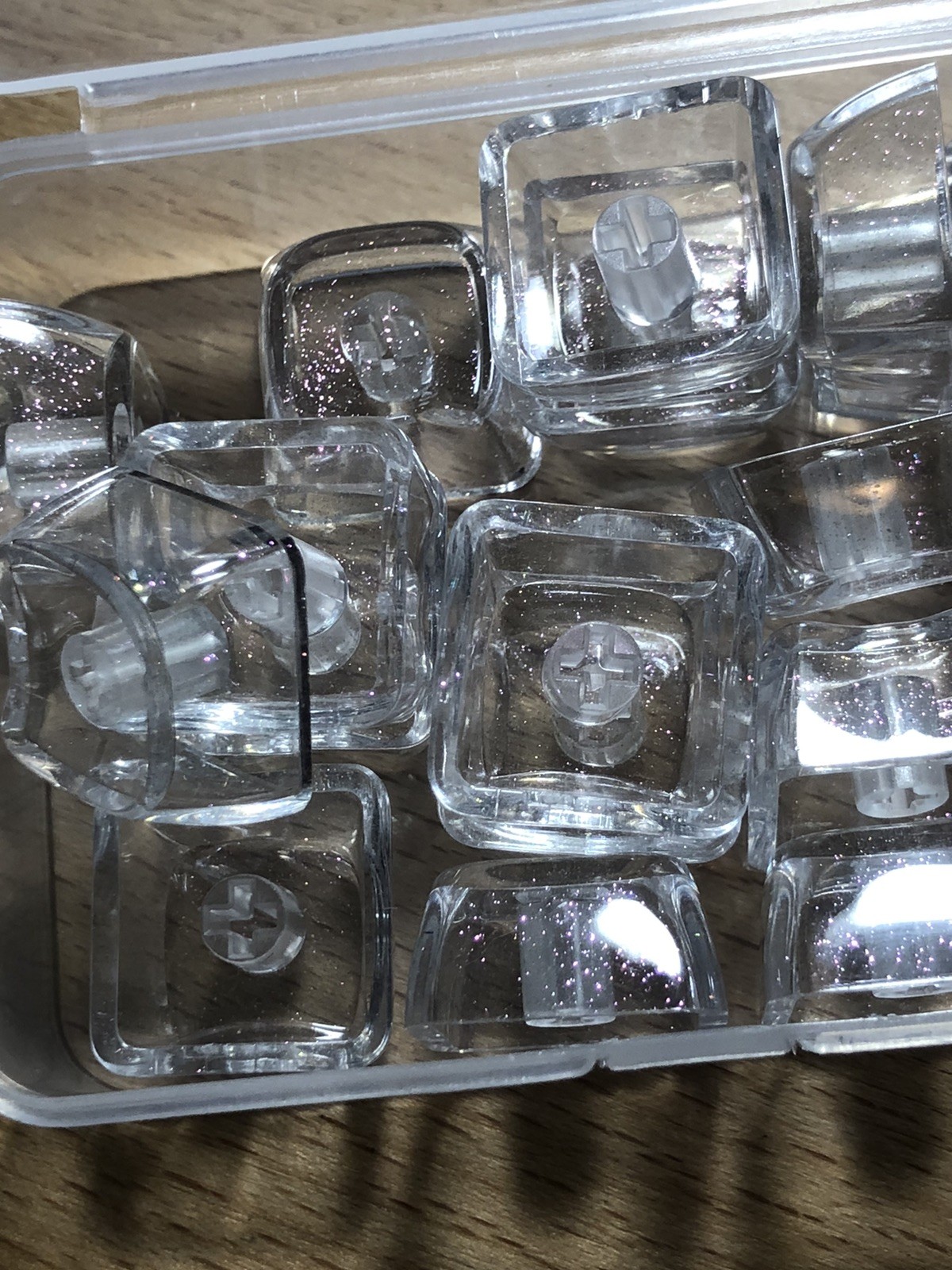 20 PCS  Blank Clear Glitter Keycaps for Mechanical Keyboard Switch . New In Box