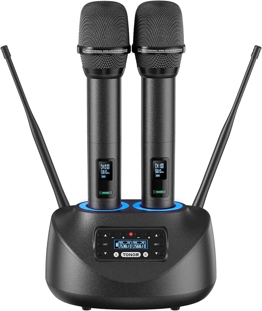 TONOR TW790 Bluetooth Wireless Microphones Rechargeable UHF Cordless Microphone