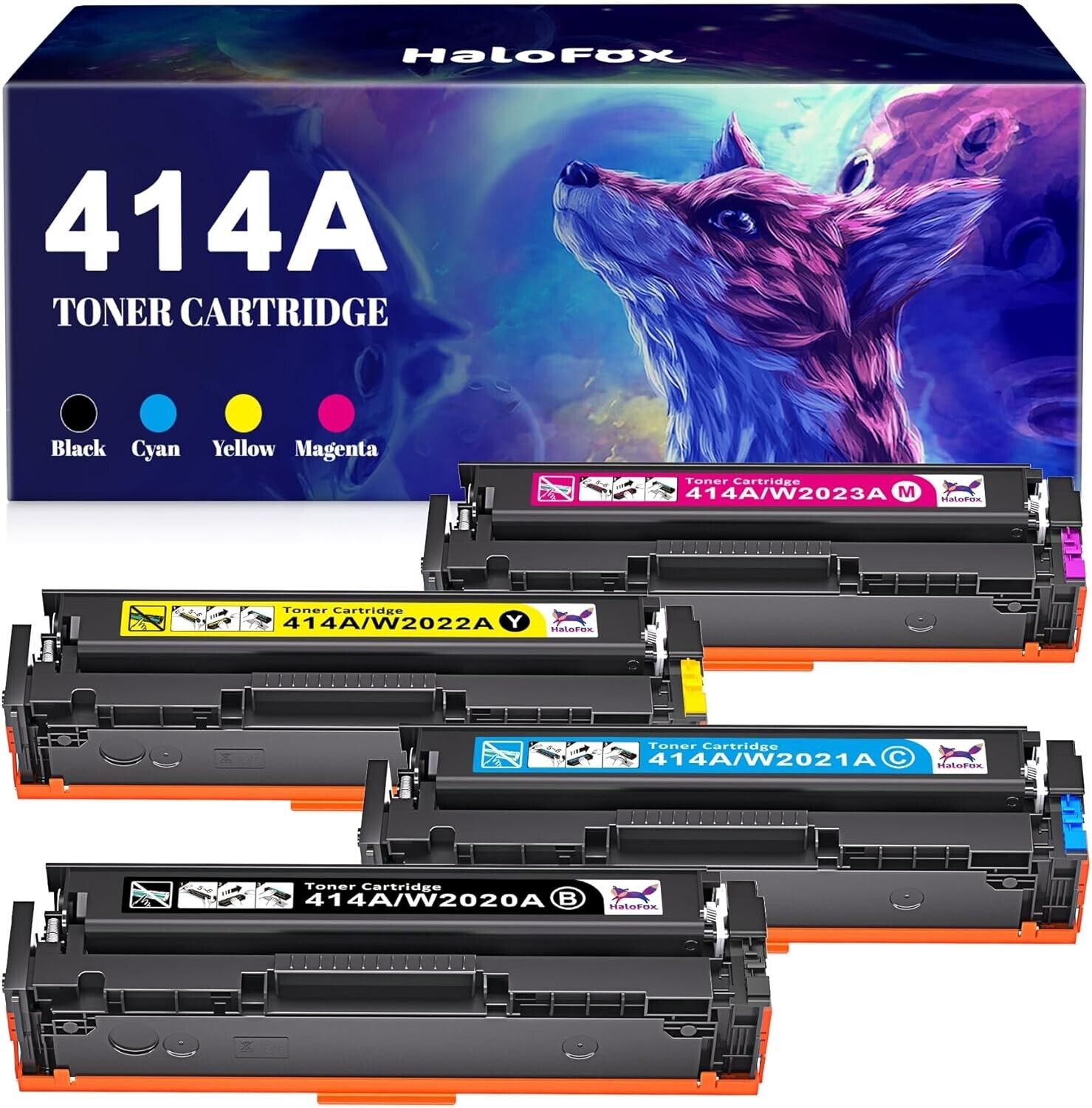 HaloFox Toner for HP 414A W2020A 414X W2020X W2021A W2022A W2023A for Color L...