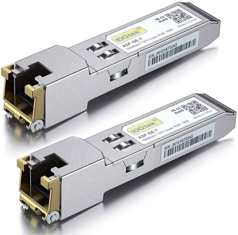2 Packs For Cisco SFP-GE-T 1G SFP-T 1000BASE-T SFP to RJ45 Copper Transceiver