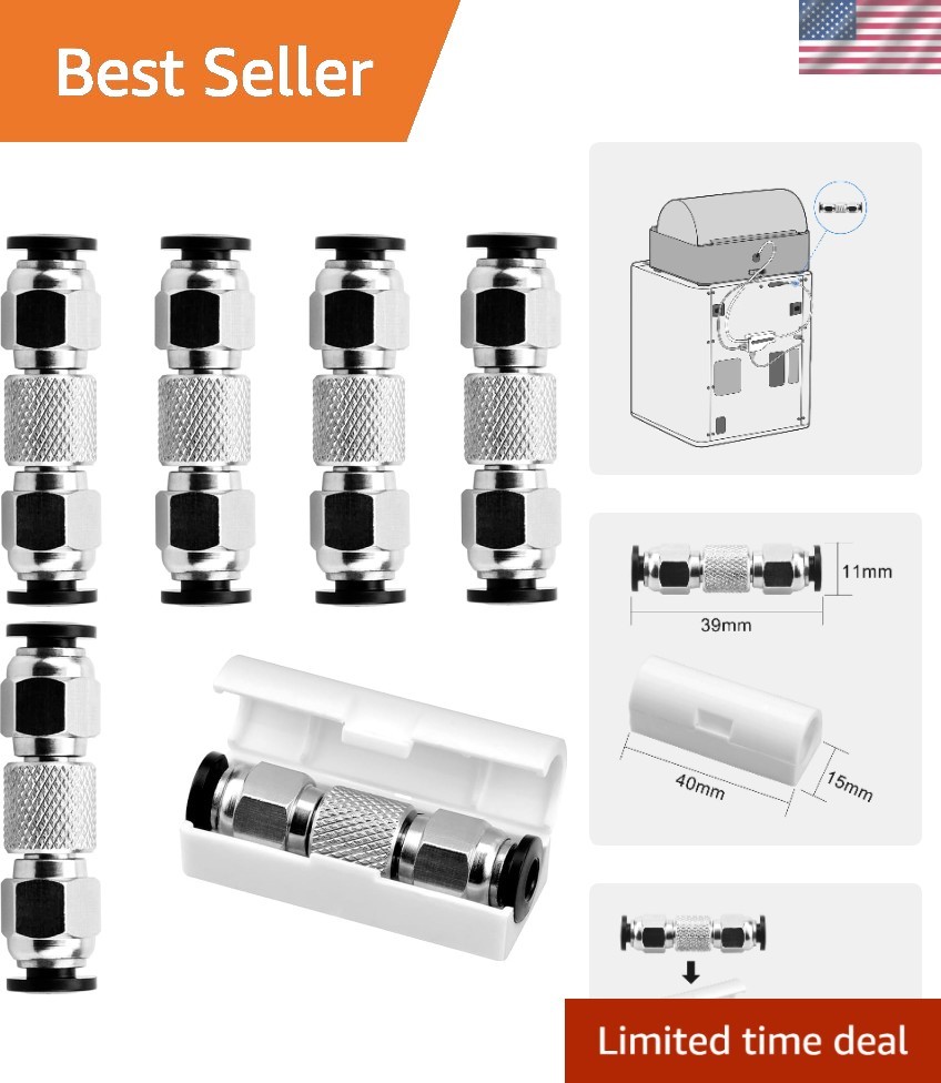 5pcs Upgrade PTFE Tube Connector tubing 3D Printers Pneumatic connectors,for ...