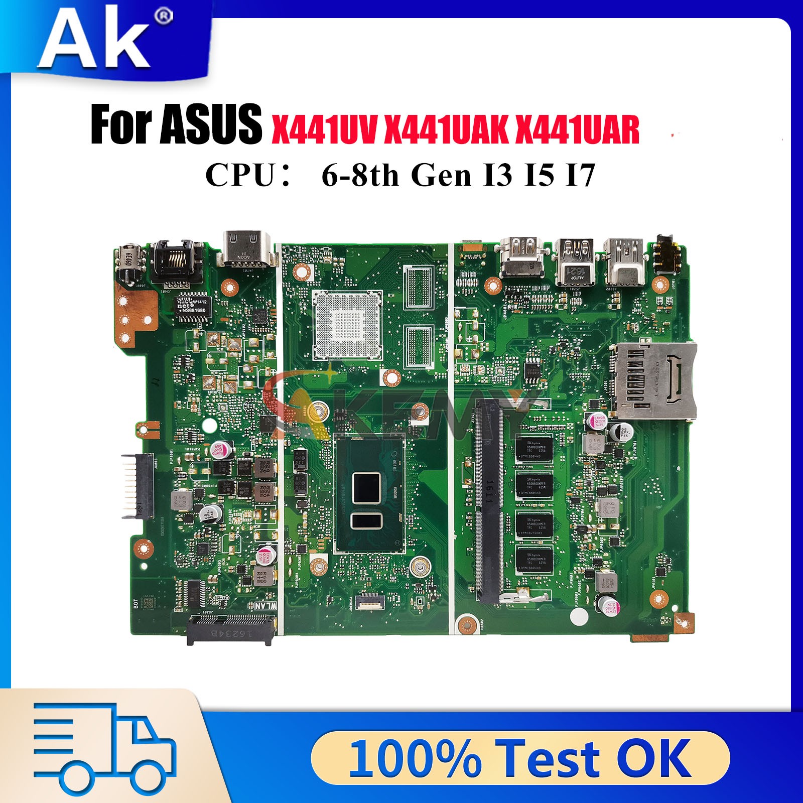 X441UAK Motherboard For ASUS X441UVK X441URK X441UB X441UAR Mainboard W/CPU