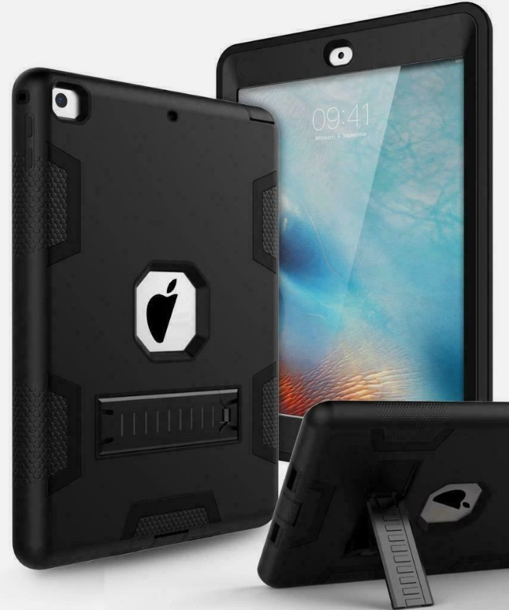 For Apple iPad Air 1/2/4/5 Shockproof Military Rubber Case / 9h Screen Protector