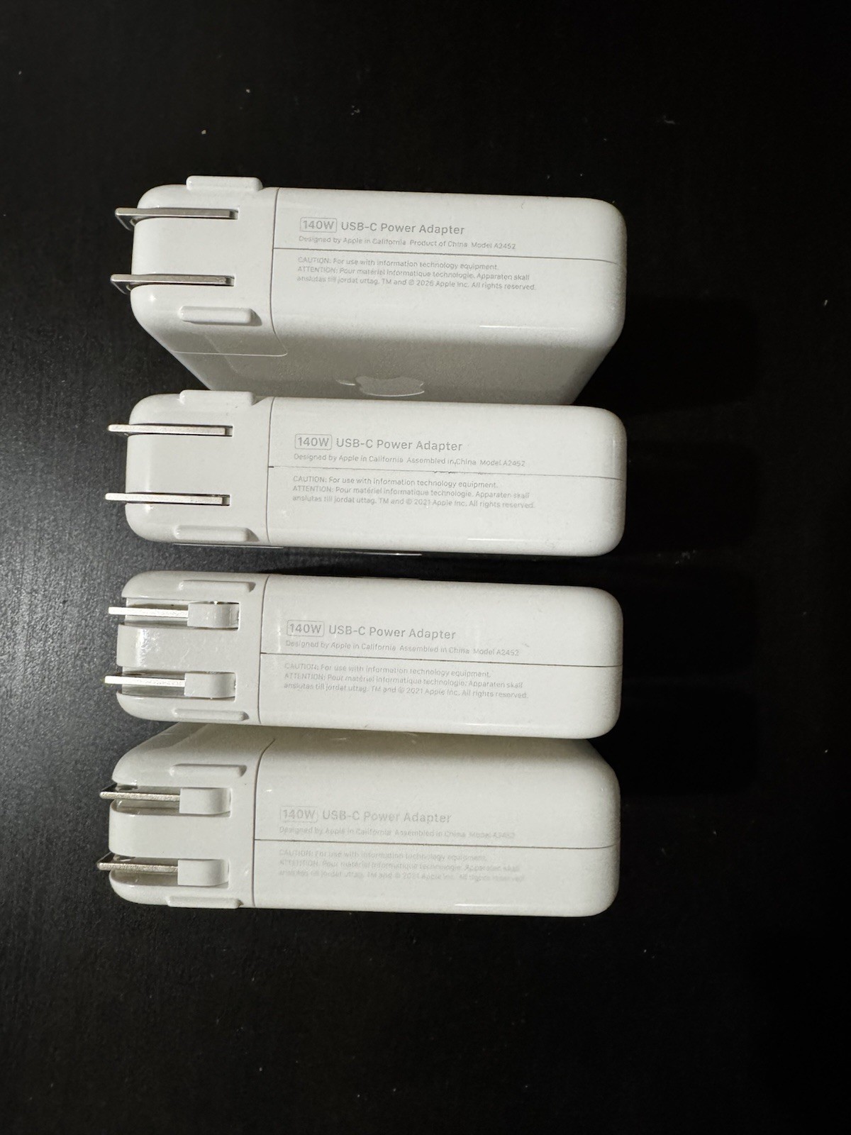 Lot of 4 OEM Apple MacBook Pro 140W USB-C Power AC Adapter Charger  A2452