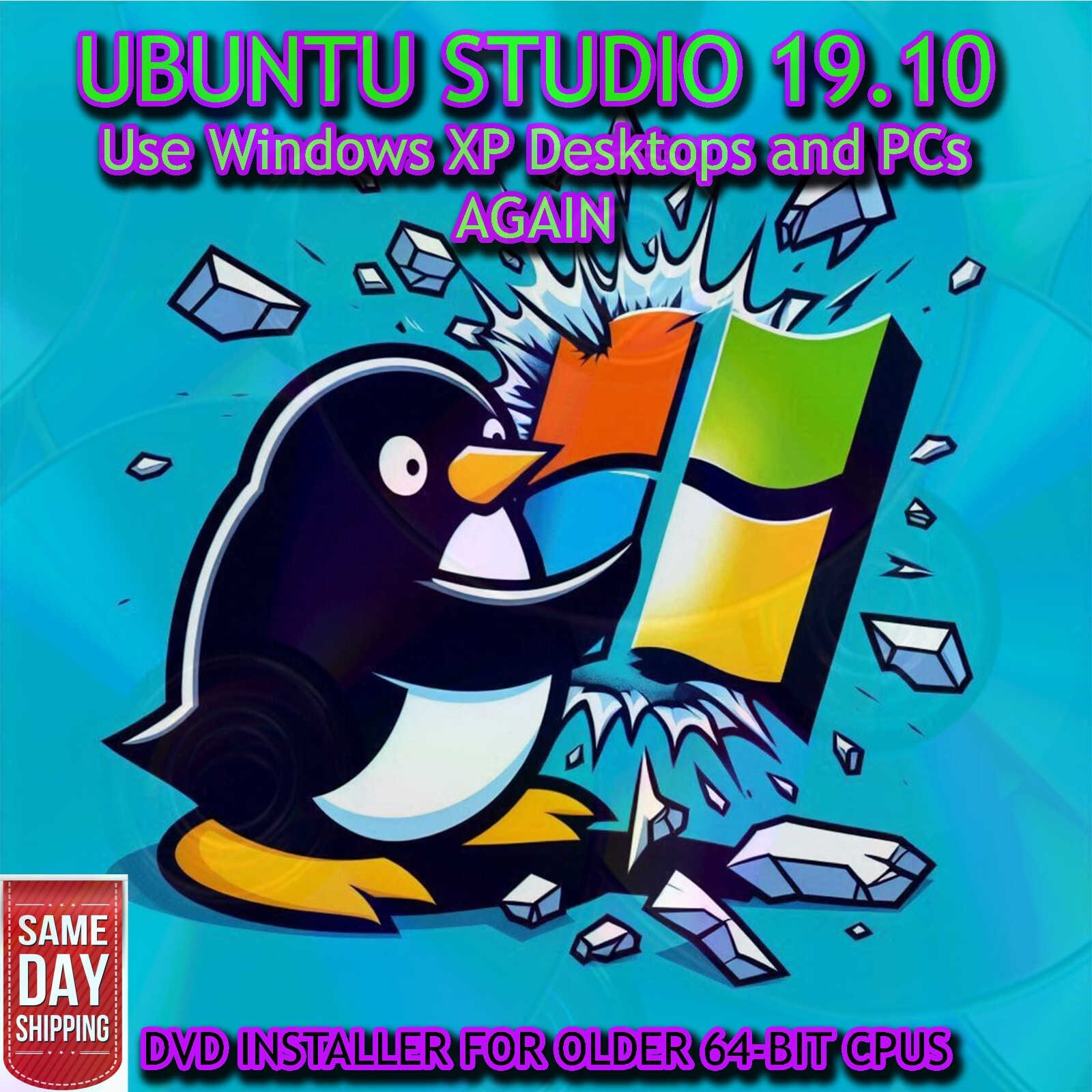 Ubuntu Studio 19.10 Installer DVD - Perfect for Older 64-Bit Computers Secured