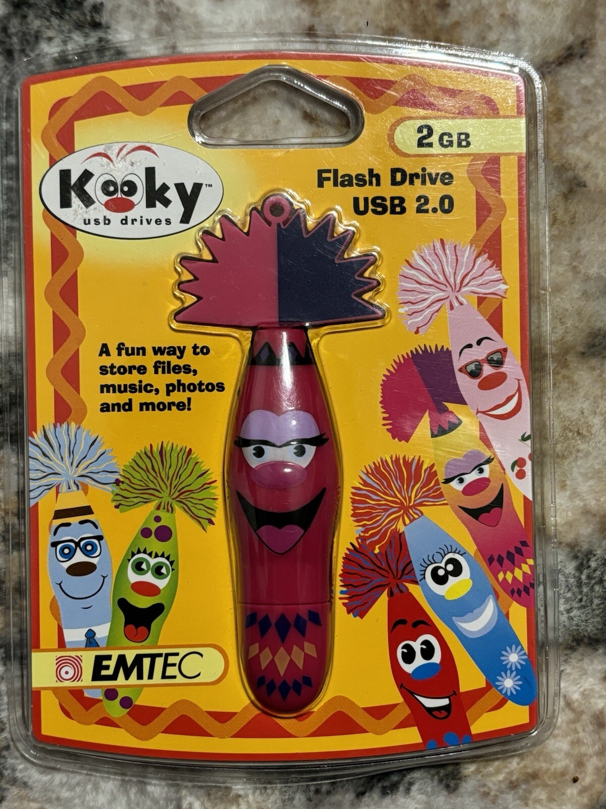 Kids Emtec Kooky 2GB USB Flash Drive USB 2.0 Wave 1 RANDOM Pull Read/See NEW NIP