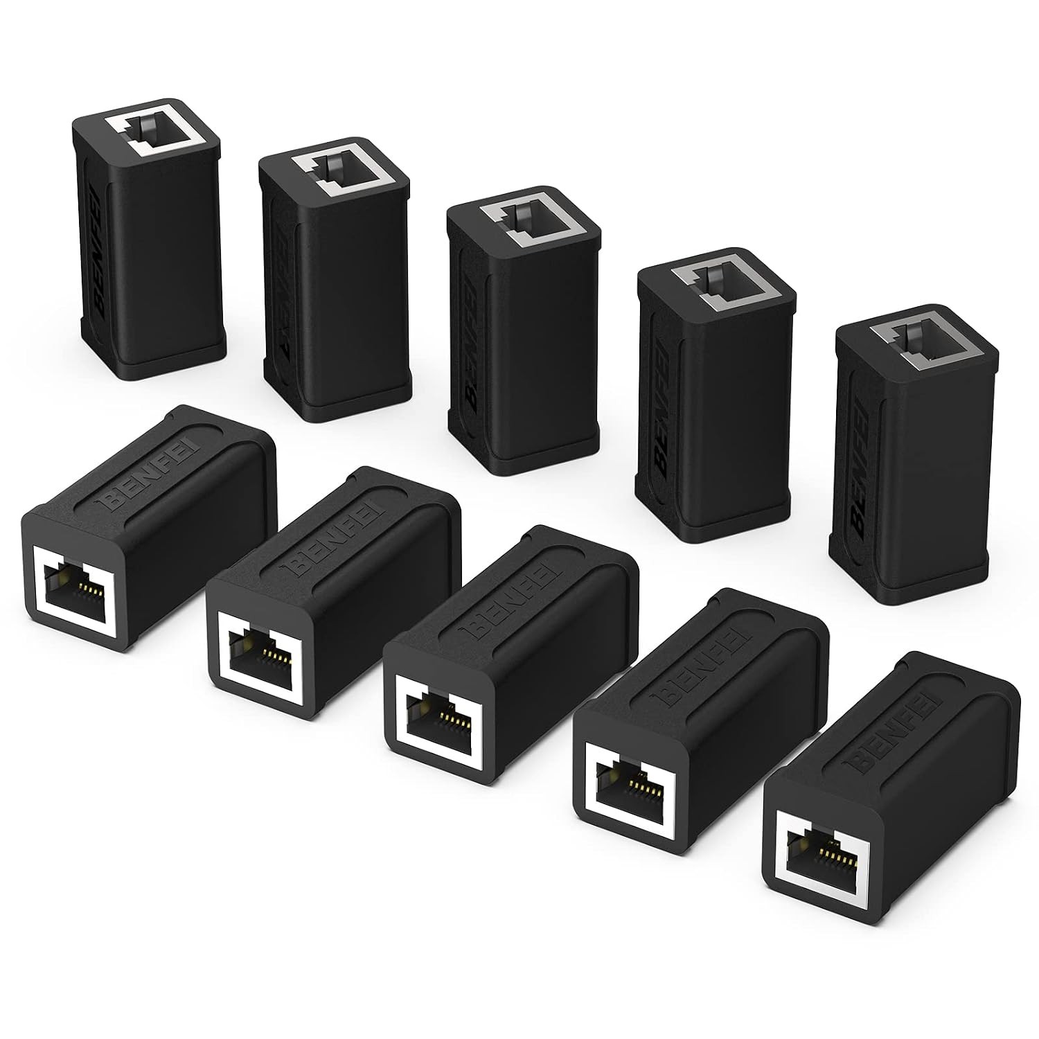 BENFEI RJ45 Inline Coupler, 10 Pack Cat7 Cat6 Cat5e Ethernet Coupler Female to F