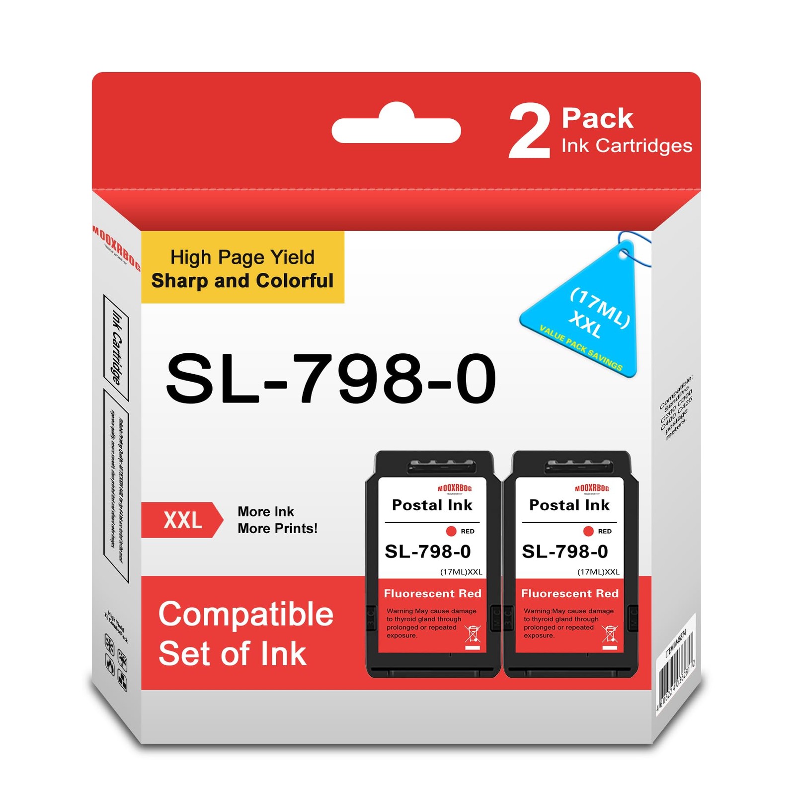 2-Pack SL-798-0 Red Ink Cartridges (17 ml)