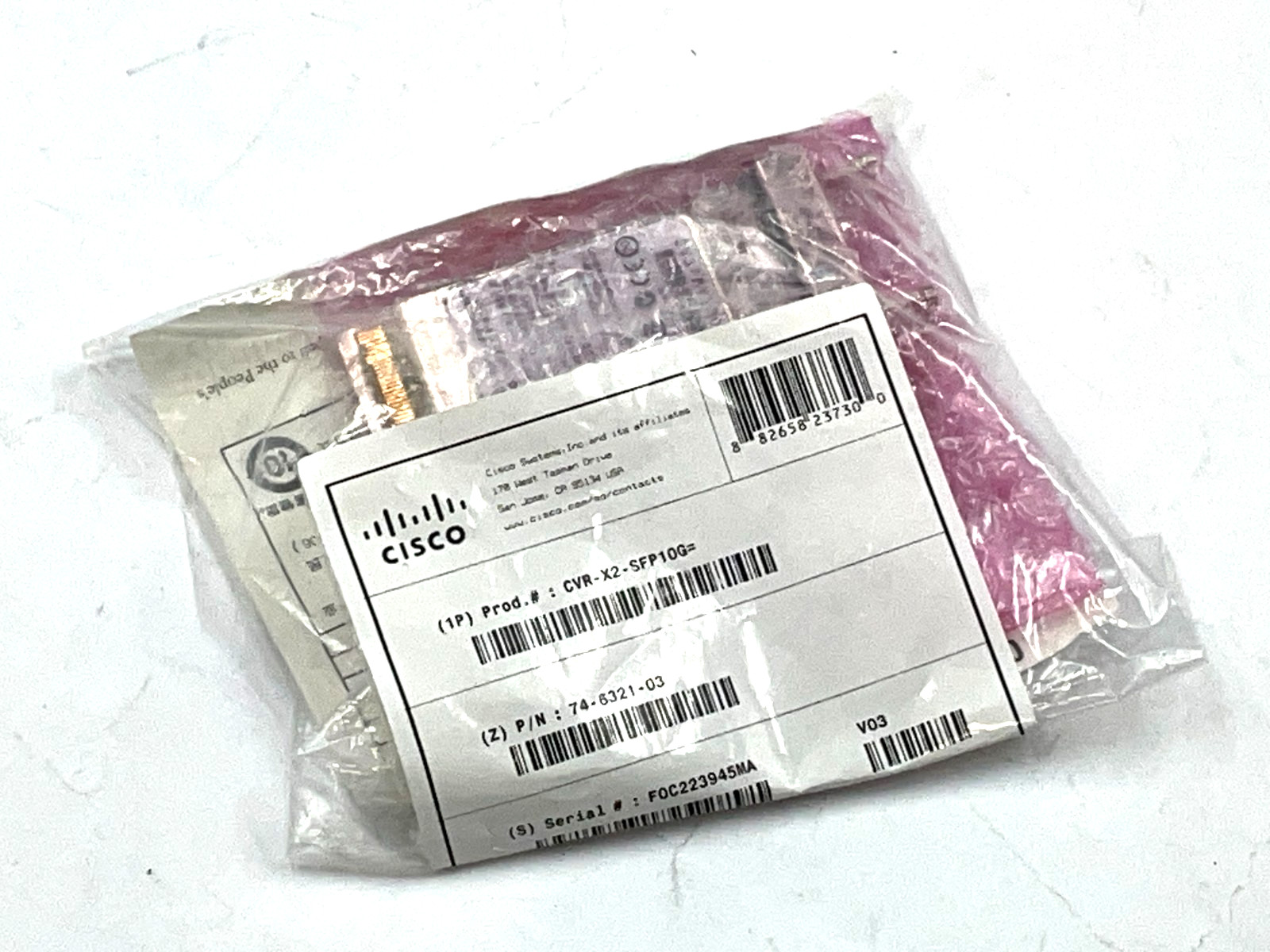 GENUINE Cisco CVR-X2-SFP10G V03 Module 74-6321-03