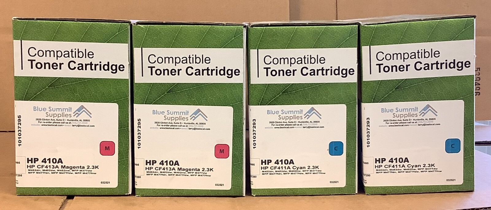 Blue Summit Supplies~Compatible Toner Cartridge~HP 410A~Magenta+Cyan~Lot of 4~